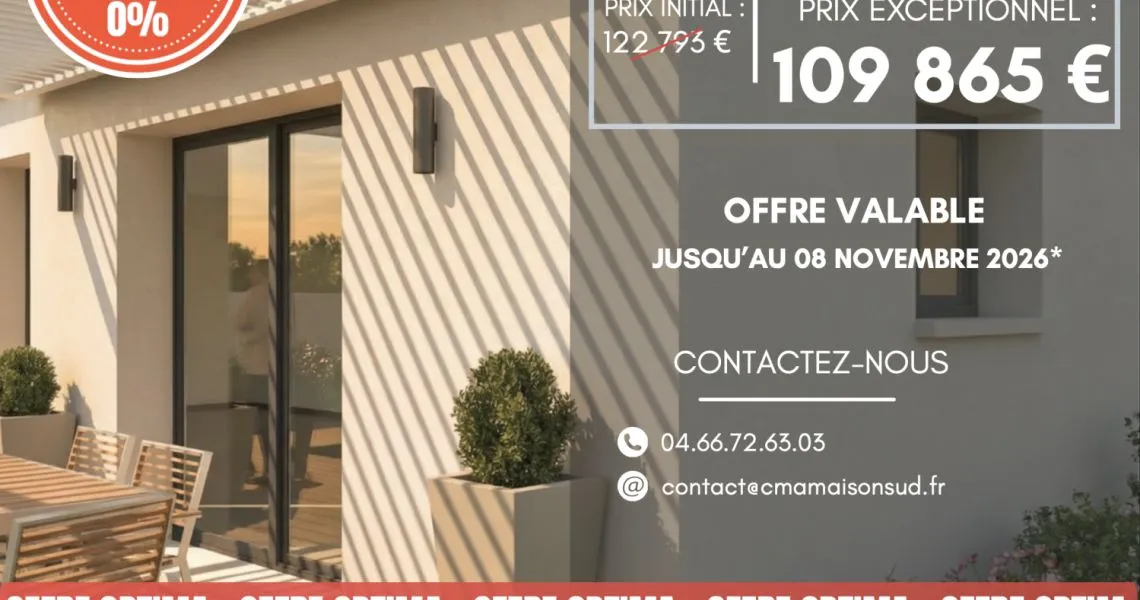 image Projet de construction d'une maison 80 m² avec terrain à CONNAUX (30)