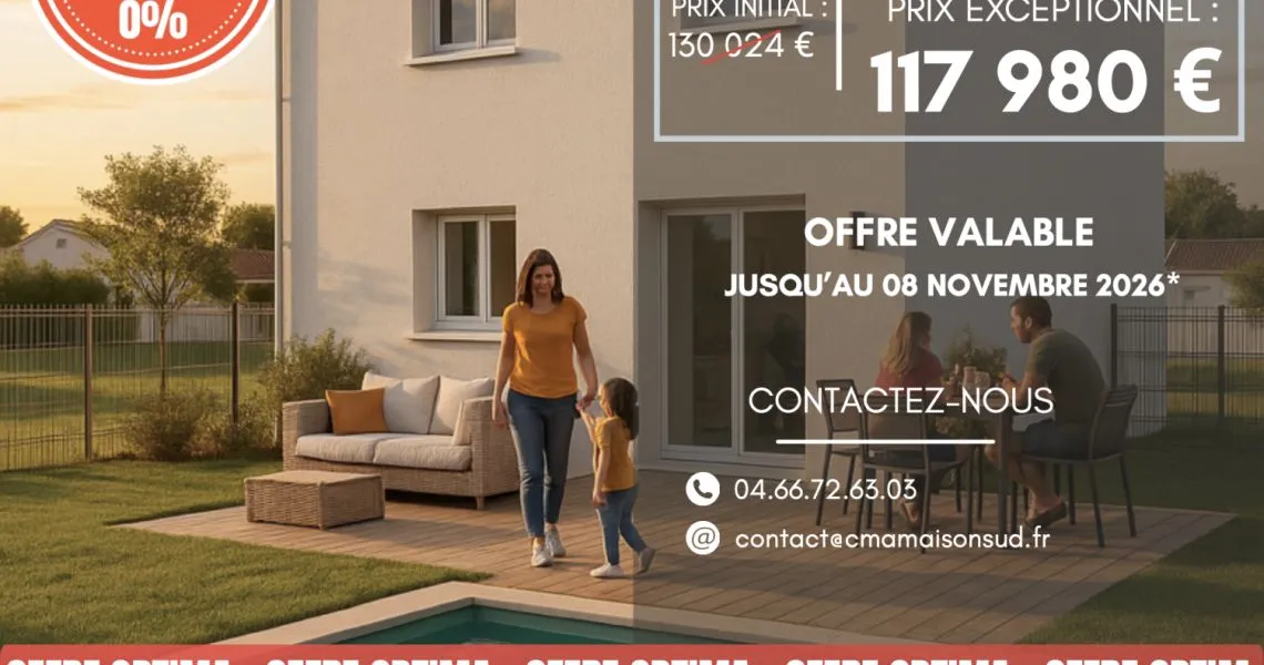 image Projet de construction d'une maison 75 m² avec terrain à LUNEL (34)