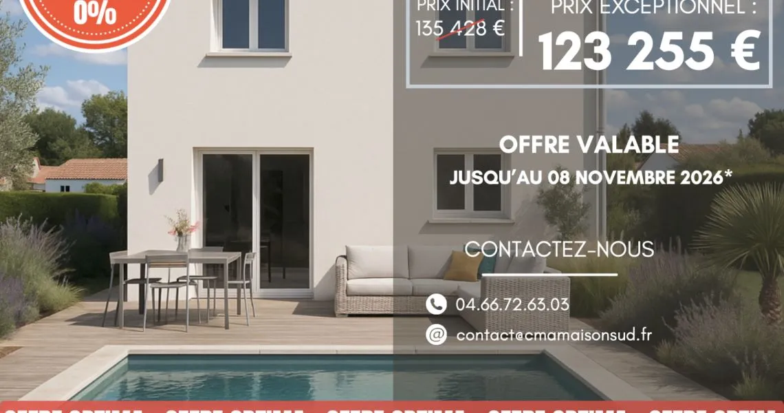 image Projet de construction d'une maison 85 m² avec terrain à VAUVERT (30)