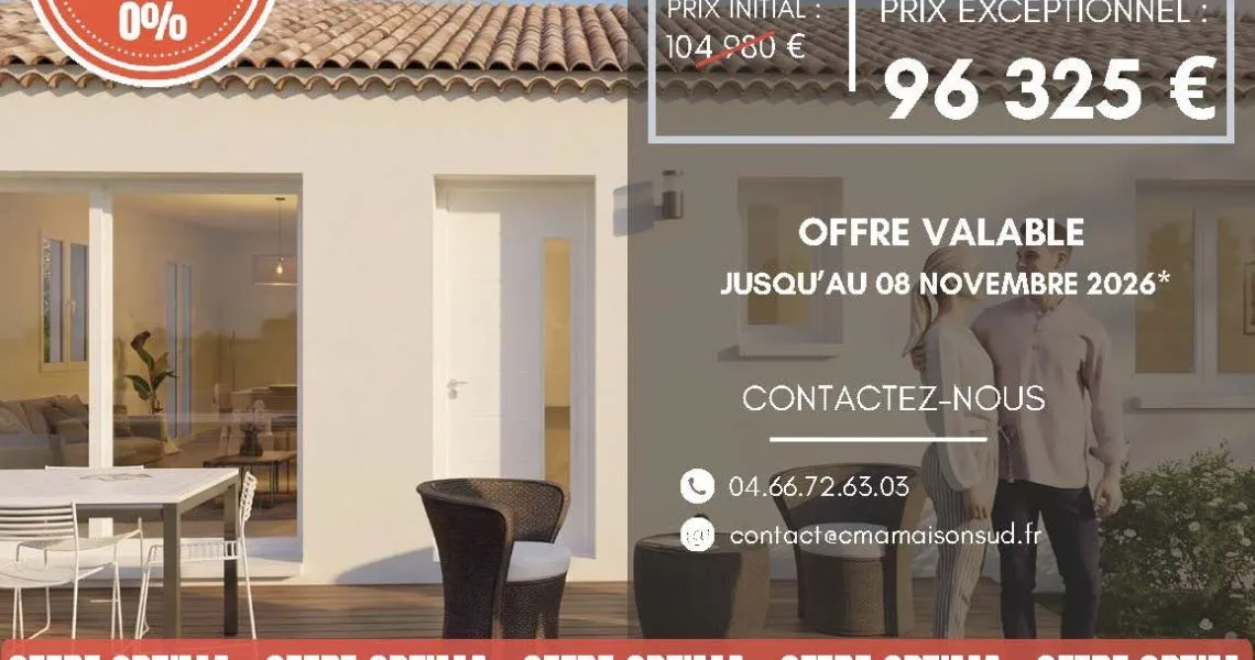 image Projet de construction d'une maison 62 m² avec terrain à SAINT-QUENTIN-LA-POTERIE (30)