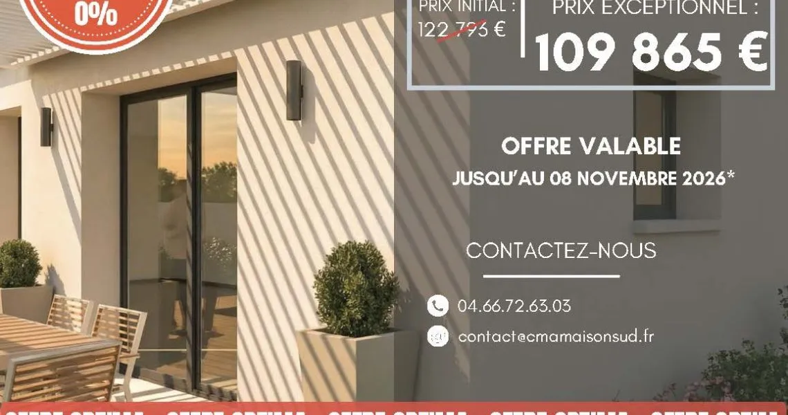 image Projet de construction d'une maison 80 m² avec terrain à ALES (30)