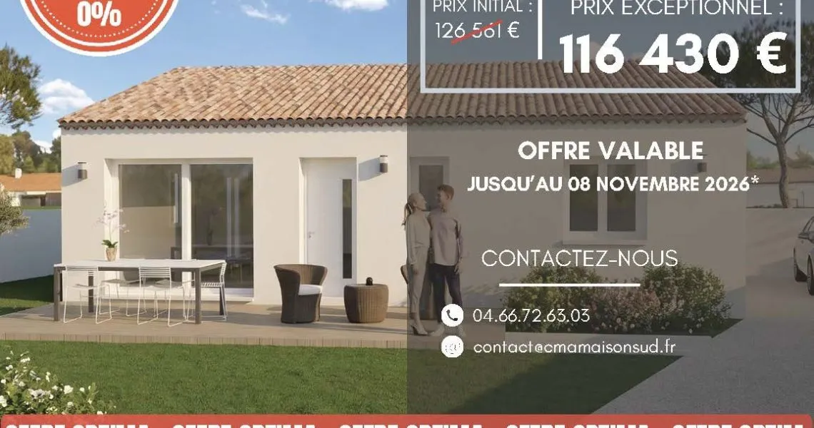 image Projet de construction d'une maison 90 m² avec terrain à FONTANES (30)