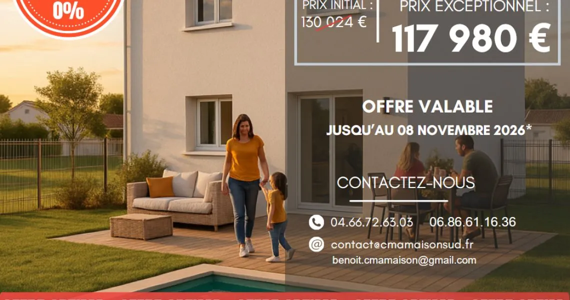 image Projet de construction d'une maison 75 m² avec terrain à SAINT-ANDRE-DE-SANGONIS (34)