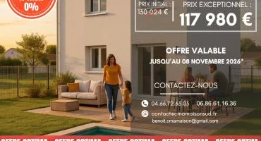 Projet de construction d'une maison 75 m² avec terrain à SAINT-ANDRE-DE-SANGONIS (34)